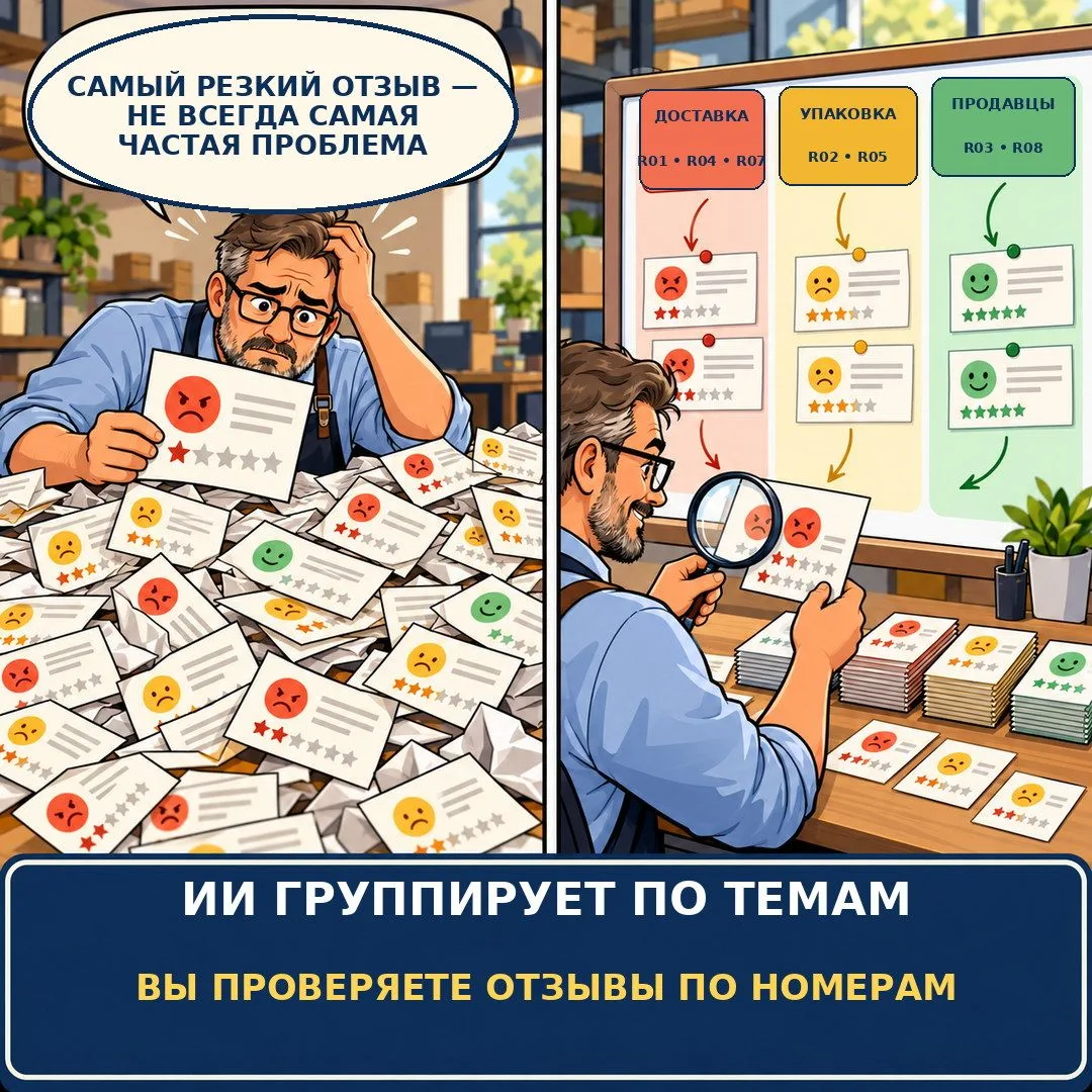 🔍 Как быстро понять, на что чаще всего жалуются покупатели