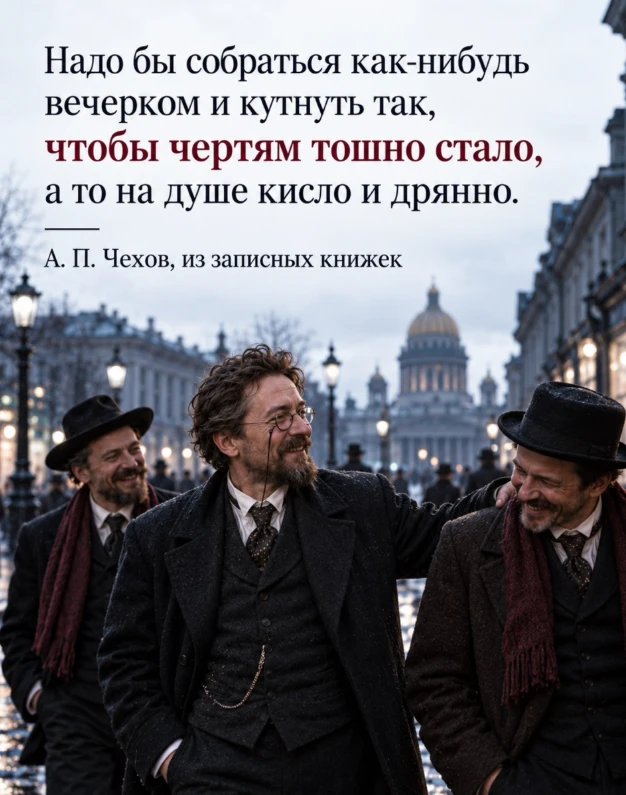 Компания приличная. Планы на вечер — не очень.