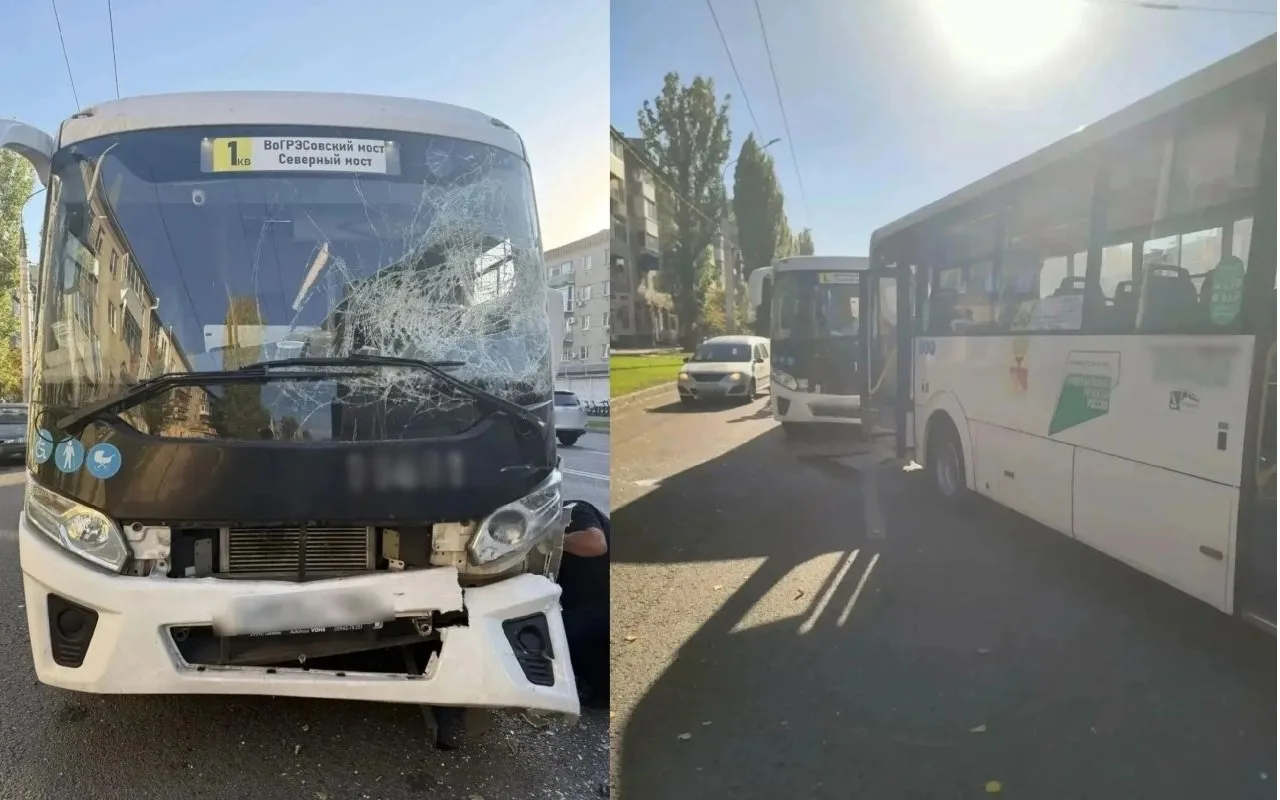 🚨В Левобережном районе Воронежа в массовом ДТП с двумя автобусами пострадали пять чело...