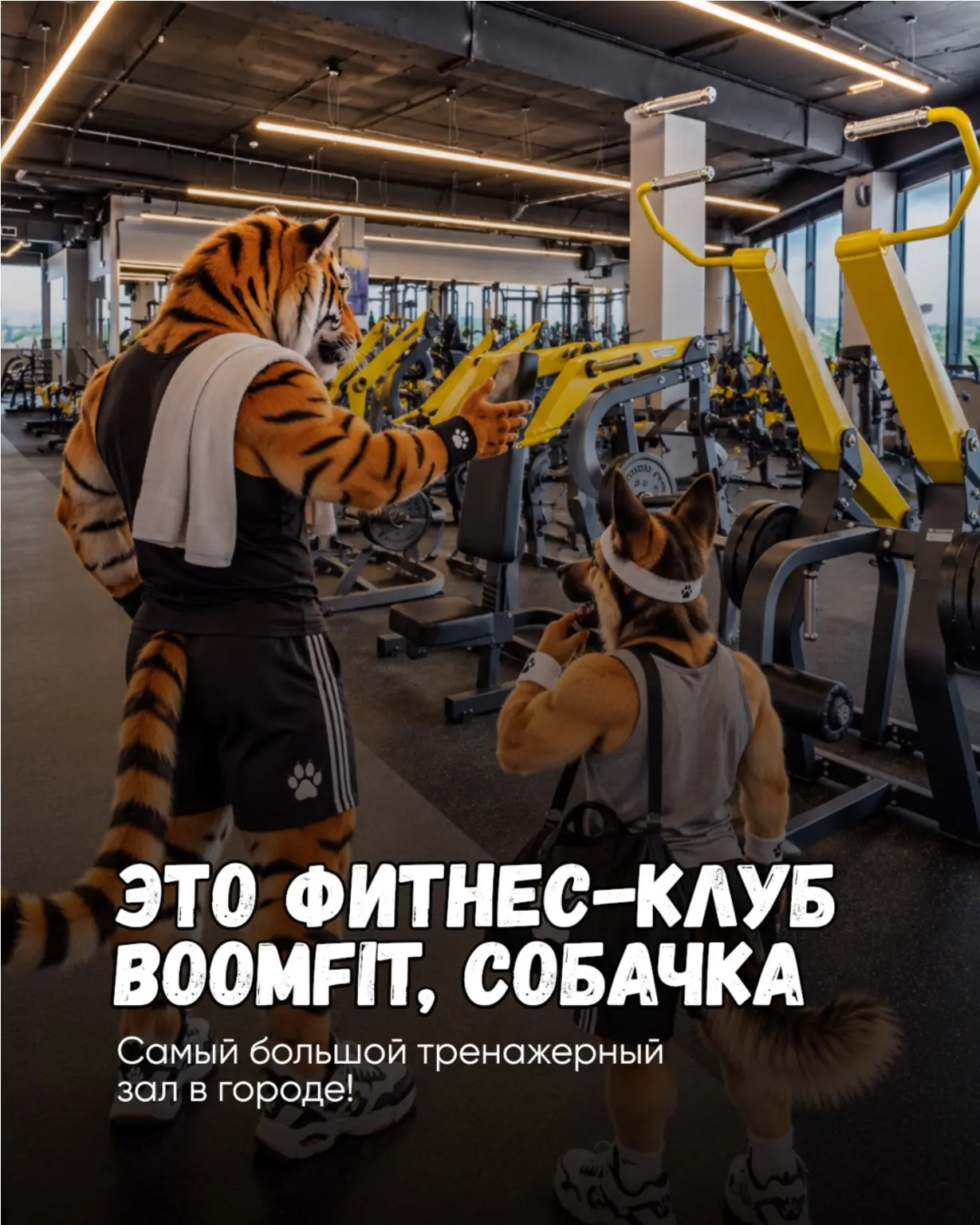 Вот такой вот фитнес-клуб BOOMFIT в Сергиевом Посаде, собачка💥