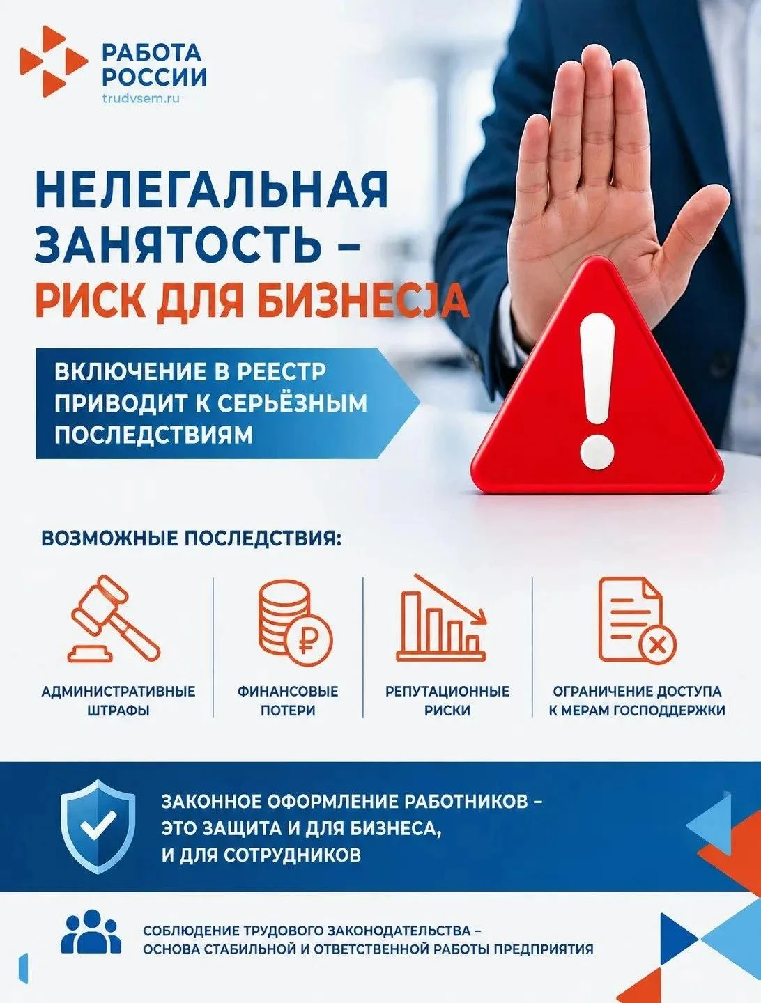 ⚠️ Реестр нелегальной занятости: работодателям важно знать о последствиях