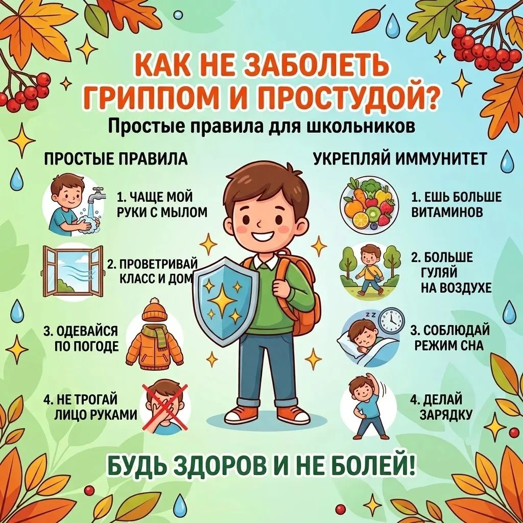 КАК НЕ ЗАБОЛЕТЬ ГРИППОМ И ПРОСТУДОЙ?
