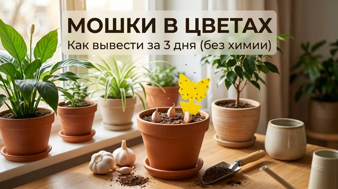 🦟 Мошки в цветах: как вывести за 3 дня (без химии)