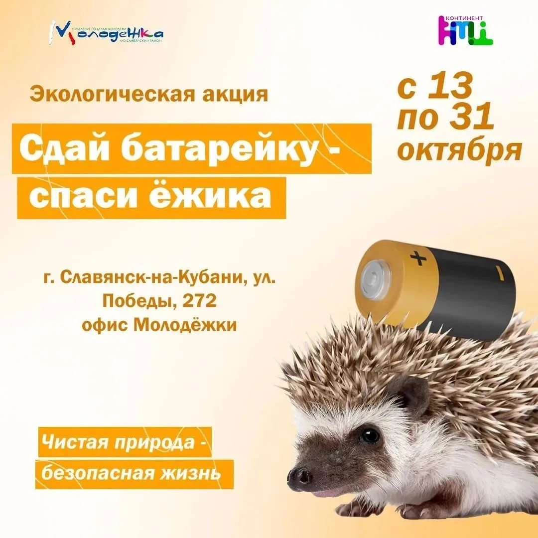 🔋🦔 Сдай батарейку - спаси ёжика!