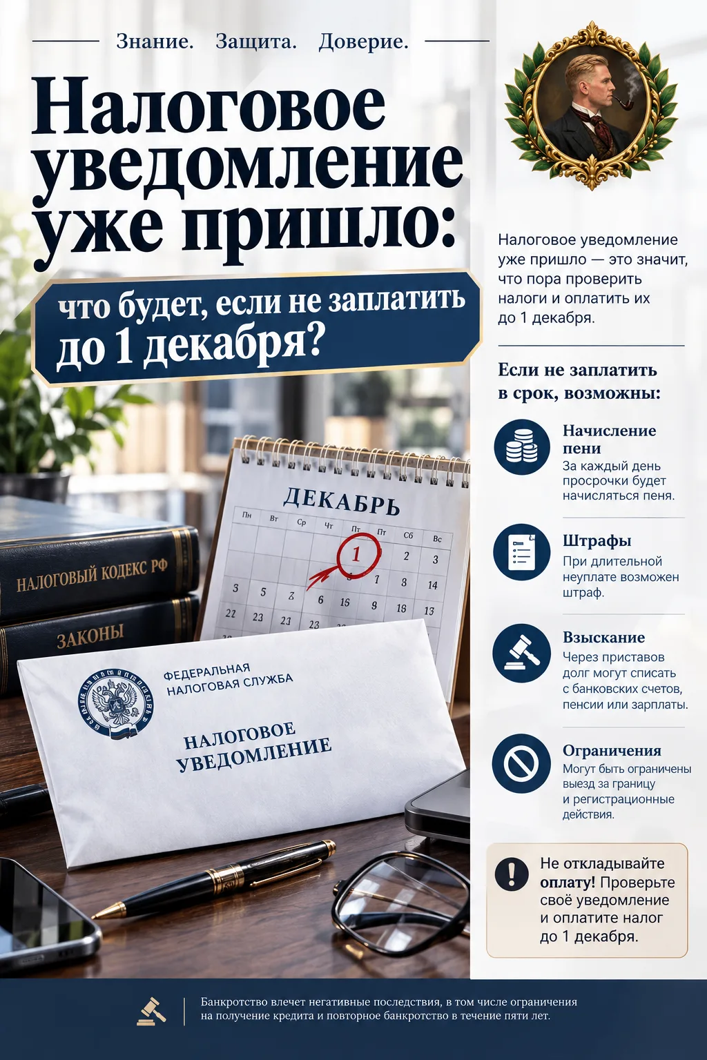 Налоговое уведомление уже пришло: что будет, если не заплатить до 1 декабря?