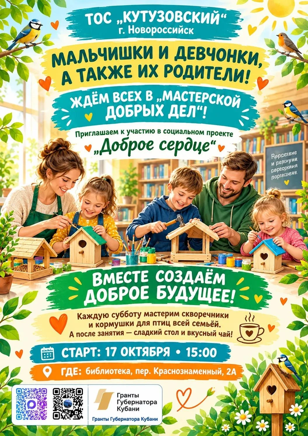 Чем занять детей в выходные с пользой? Приходите в «Мастерскую добрых дел»!