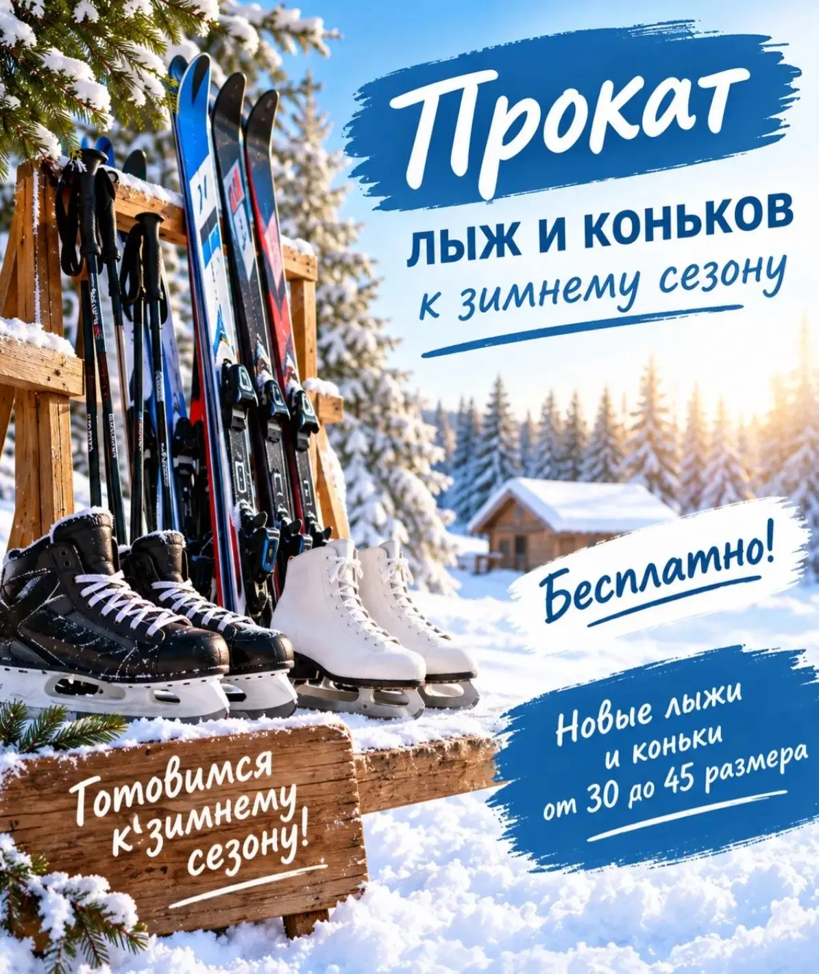 Готовимся к зимнему сезону: прокат лыж и коньков станет ещё интереснее ❄️