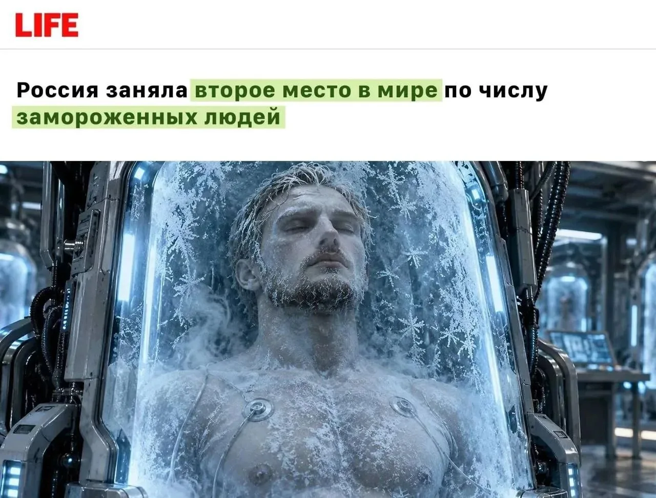 Россия вышла на второе место в мире по числу крионированных людей. Сейчас 109 россиян х...