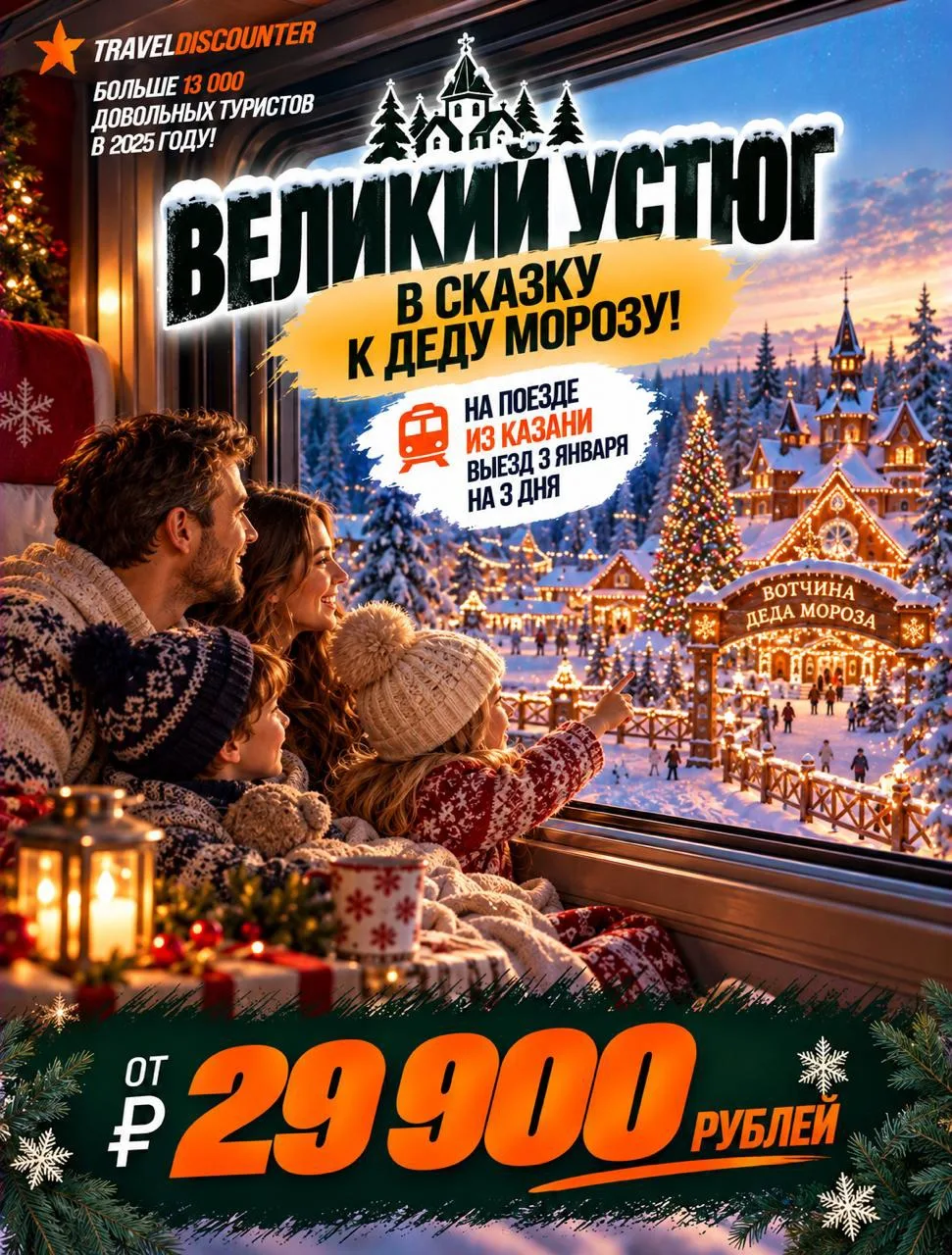 🎄 Экскурсионный тур в Великий Устюг из Казани, 3 января — вау-цена от 29 900 ₽! на Пое...