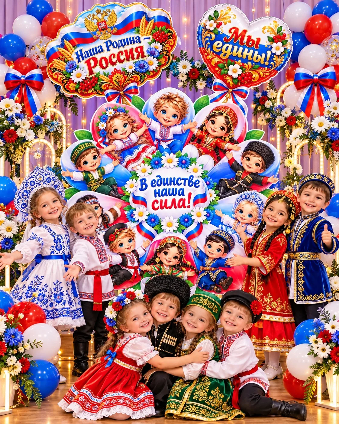 Оформление ко дню народного единства. Иллюстрации разных размеров . 🇷🇺