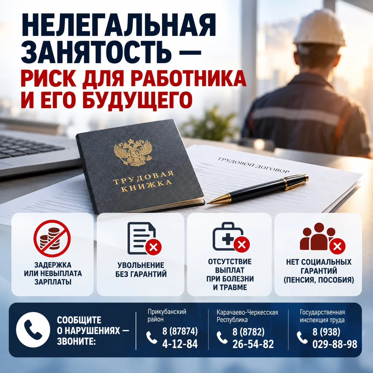 ⚠️ Нелегальная занятость — риск для работника и его будущего