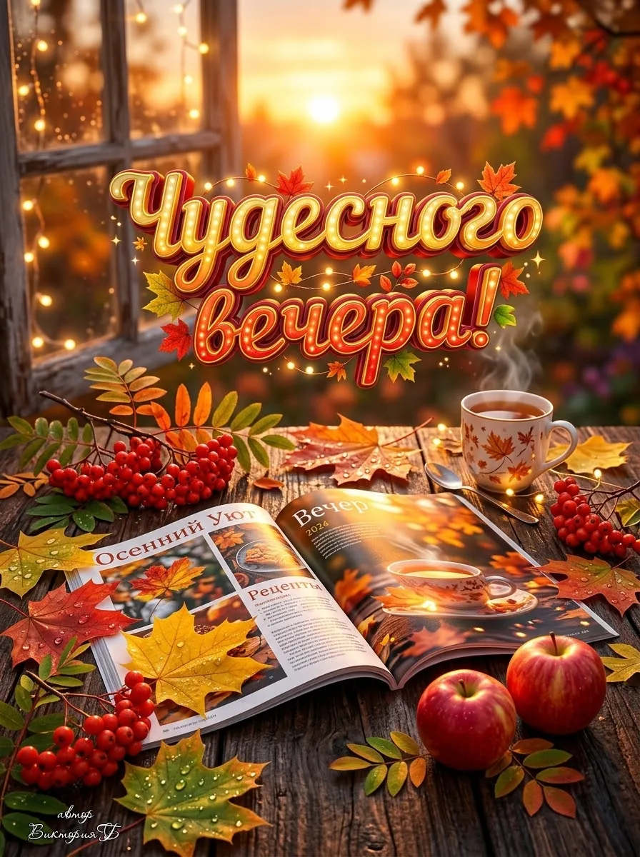 Добрый вечер! Пусть этот уютный вечер принесёт вам долгожданный отдых, душевное тепло и...