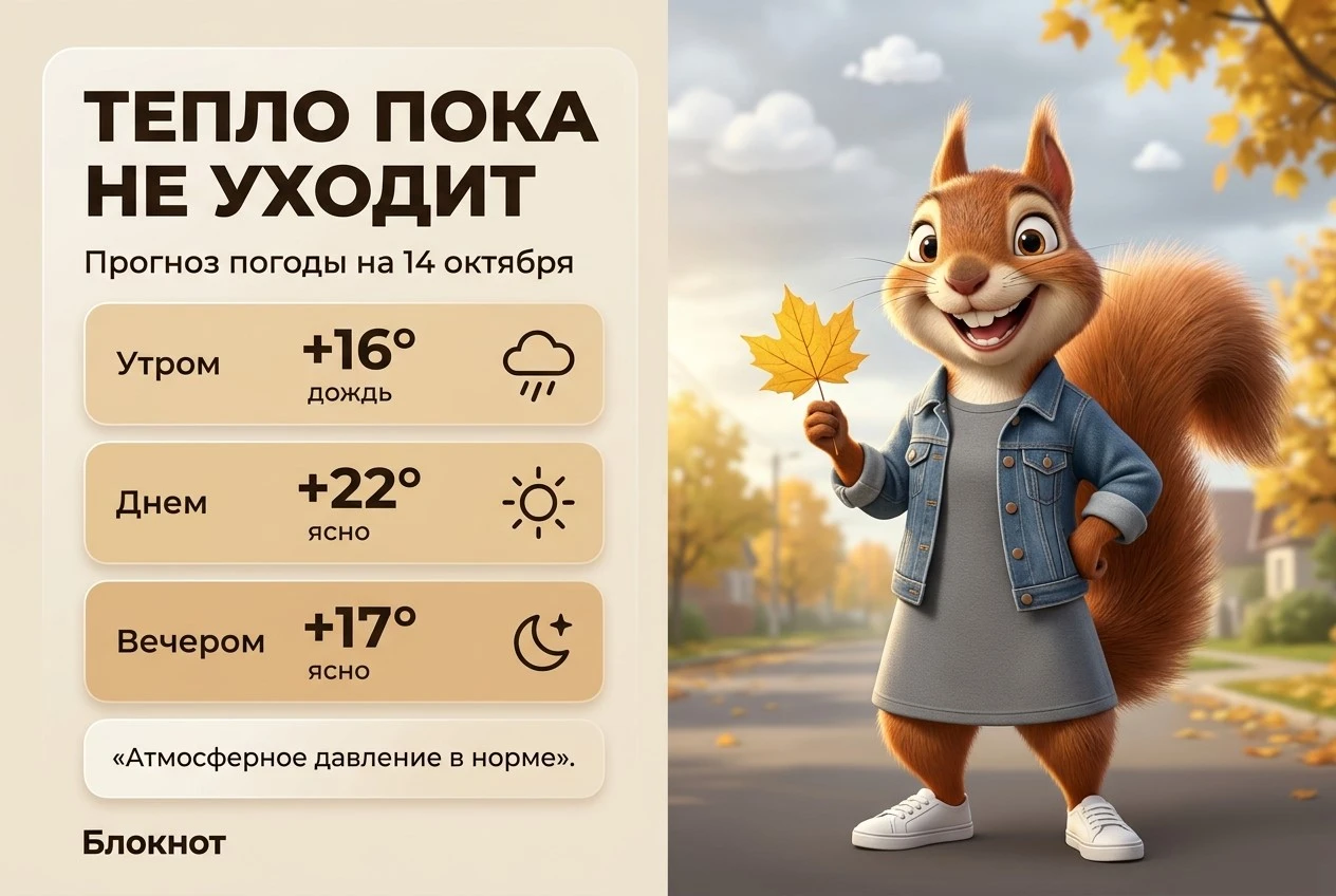 Тепло пока не уходит: прогноз погоды на 14 октября