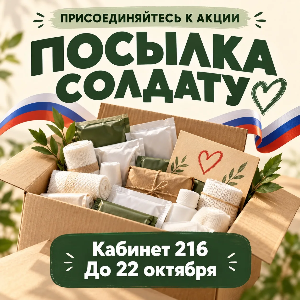 Присоединяйтесь к акции «Посылка солдату»!