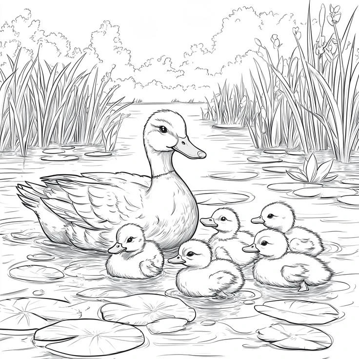 Раскраски с утятами 🦆