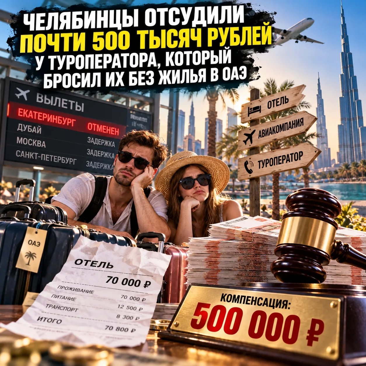 💸 Челябинцы отсудили почти полмиллиона рублей у туроператора, который бросил их без жи...