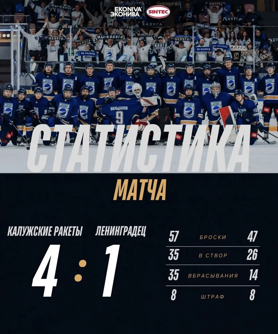 🏒 Две победы «Калужских ракет» в домашней серии