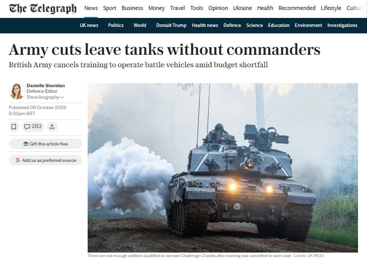 У Британии нет денег на военные учения — The Telegraph.