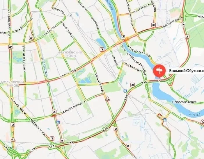 🚦 Пробки в Петербурге достигли 9 баллов.