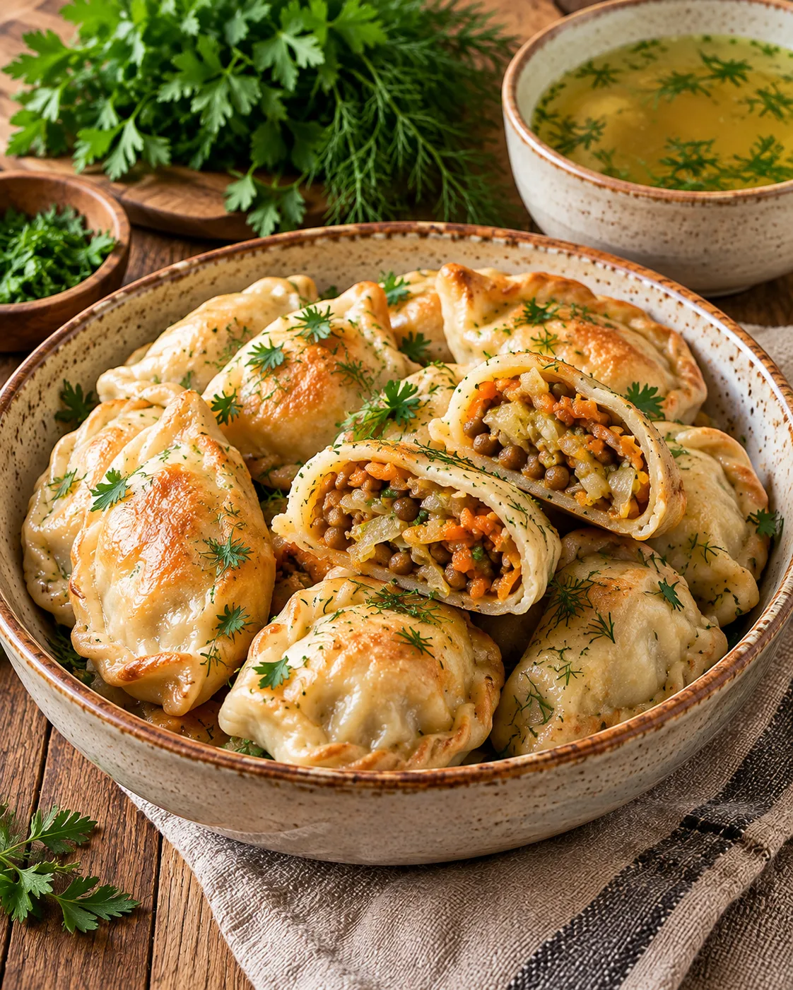 🥟ВЕГАНСКИЕ КУНДЮМЫ С ЧЕЧЕВИЦЕЙ И КАПУСТОЙ