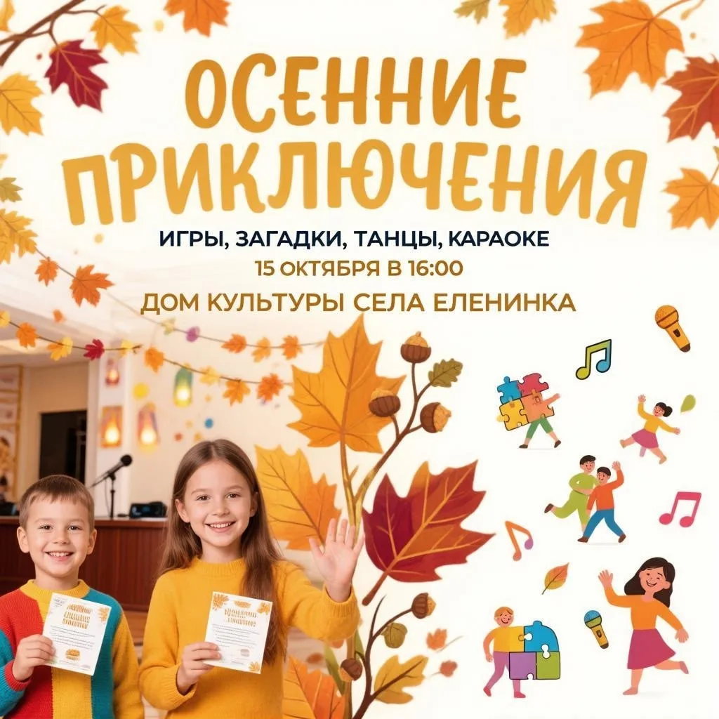 Приглашаем маленьких жителей нашего села на мероприятие, посвящённое осени.