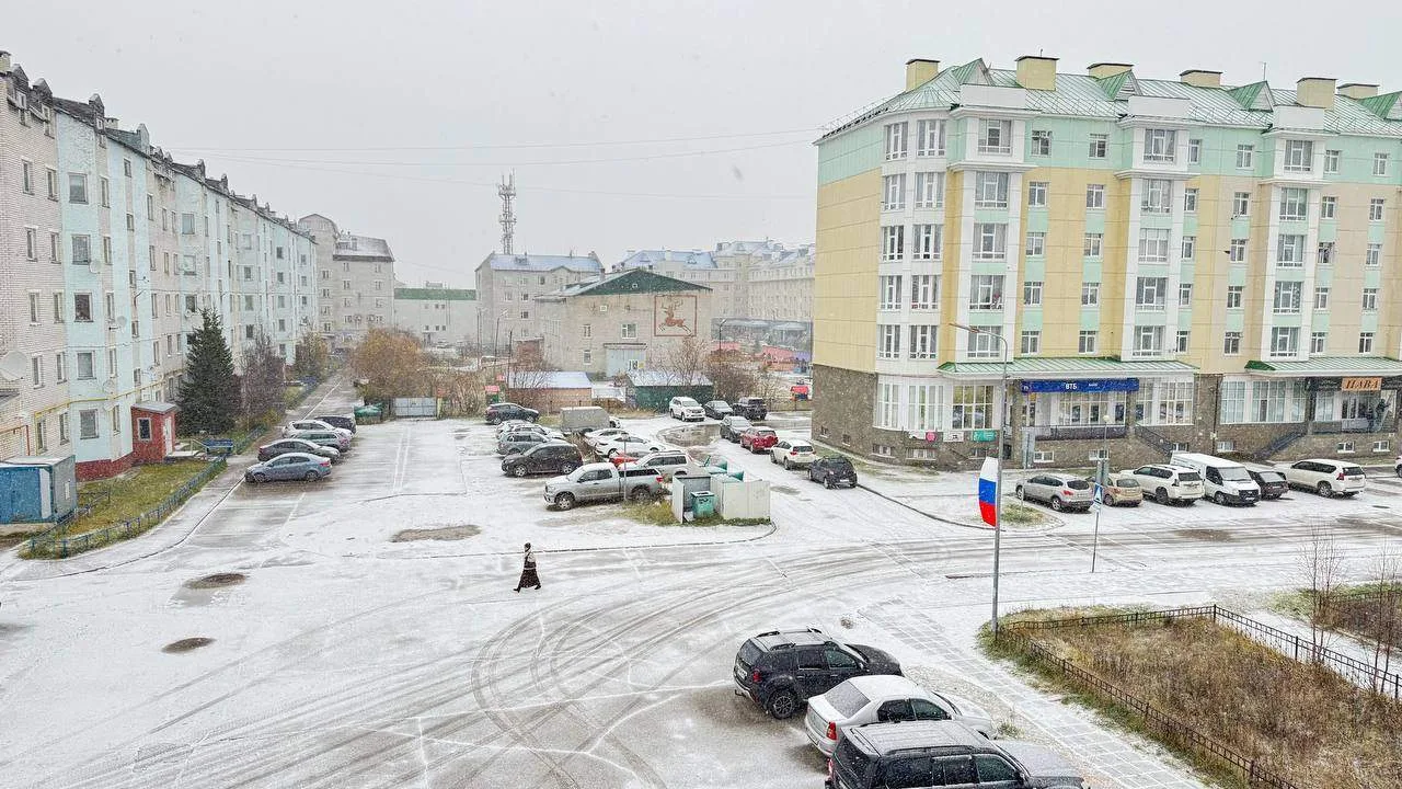 В Нарьян-Маре идёт первый снег