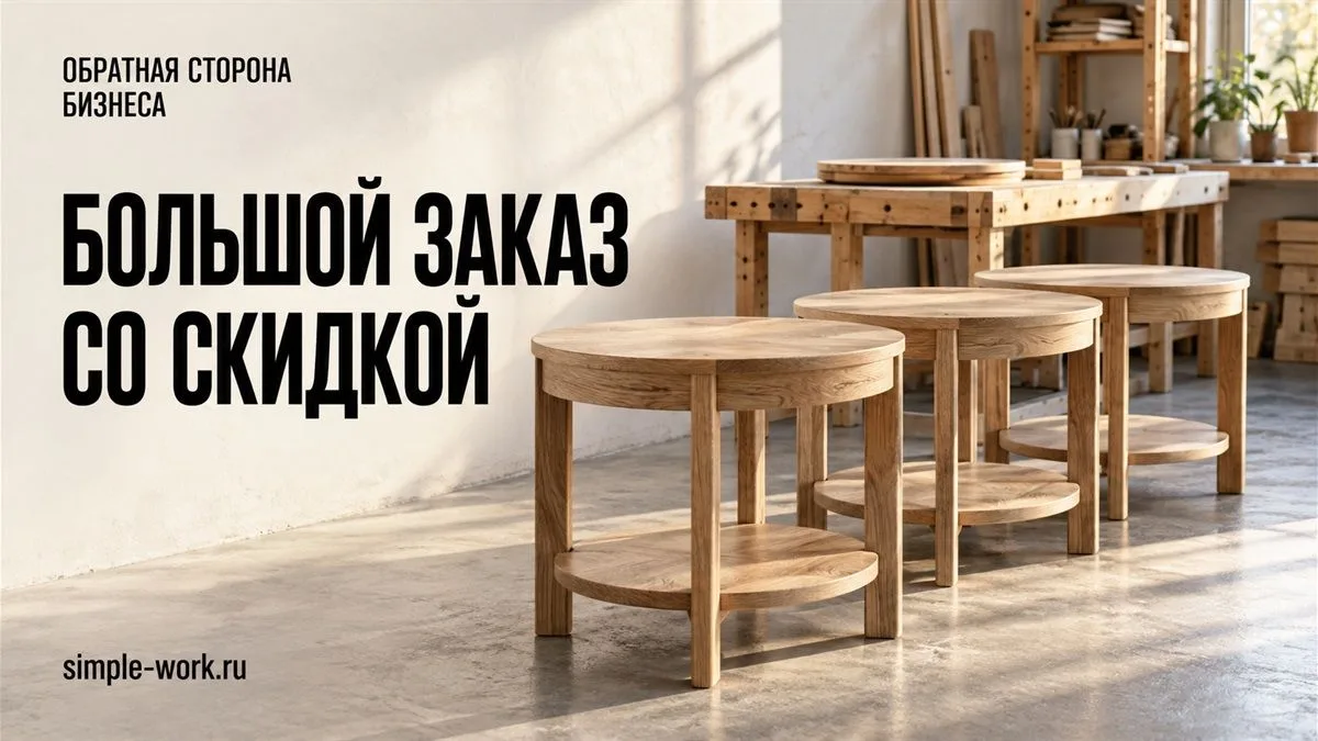 Мебельная мастерская: большой заказ со скидкой