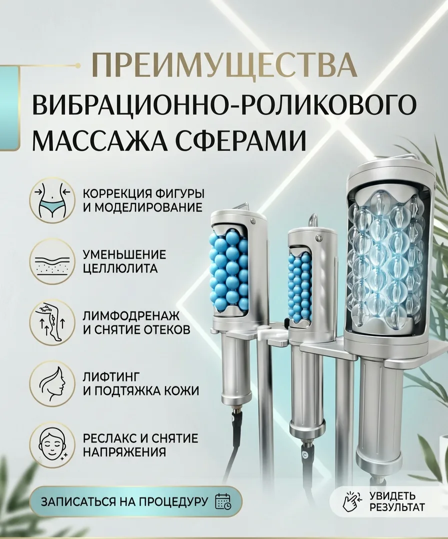 ✨ Что даёт телу вибрационно-роликовый массаж сферой?