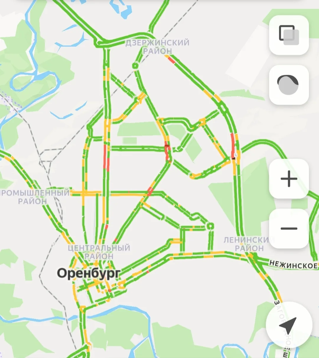 🚗Пробок нет, но вы держитесь руля: дорожная обстановка в Оренбурге к этой минуте