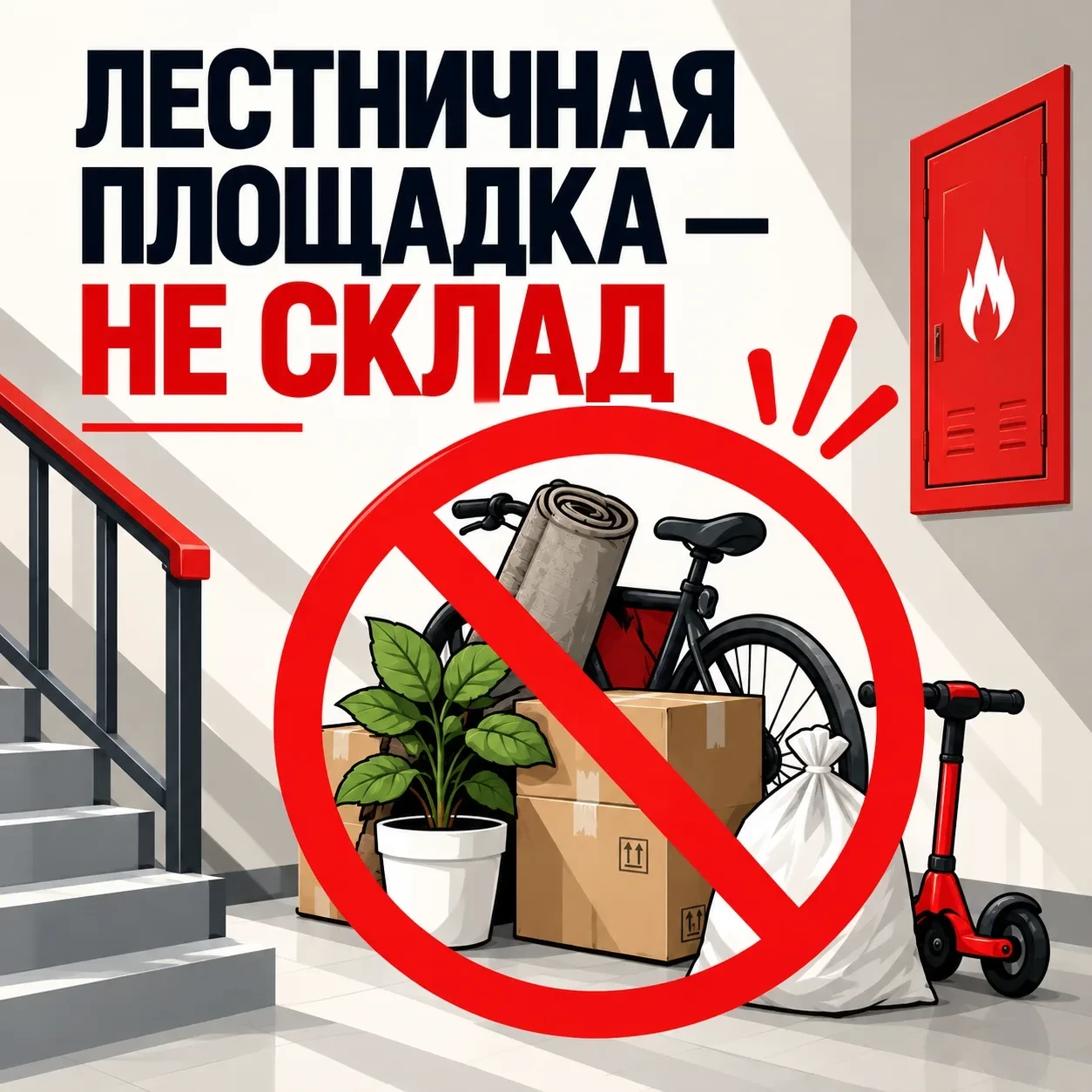 Свободные лестничные площадки — залог безопасности