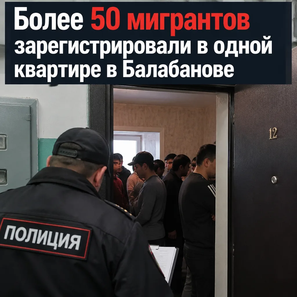 Более 50 мигрантов зарегистрировали в одной квартире в Балабанове