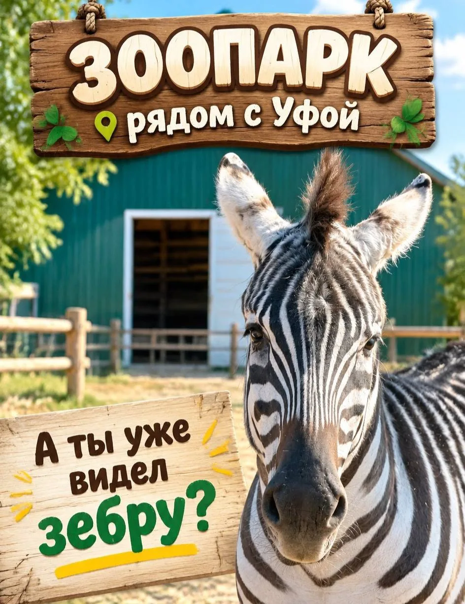 Зебра, олени и лама — в 1,5 часах от Уфы! 🦓🦌