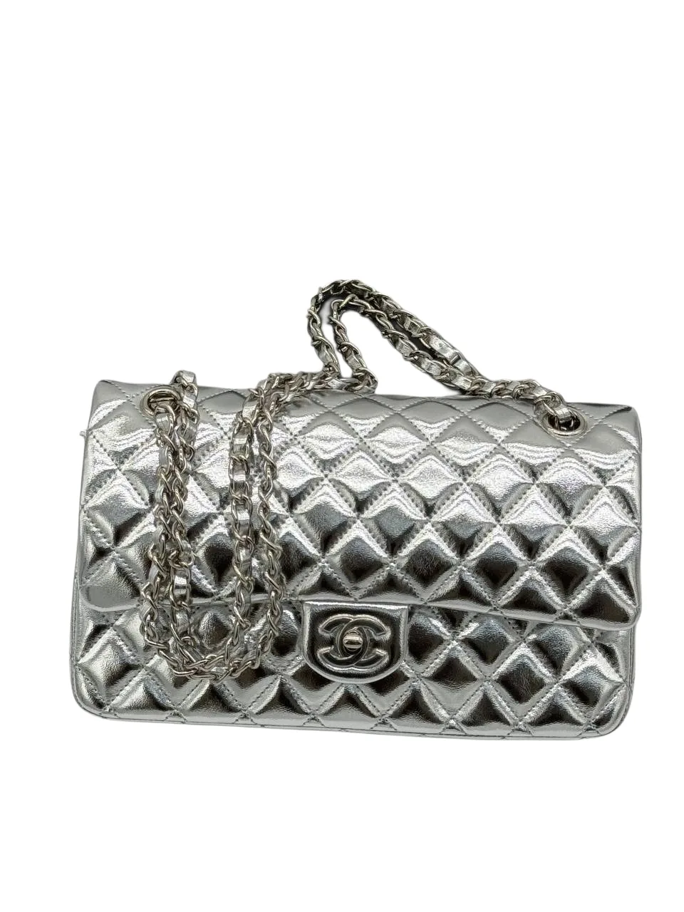 Totally silver double flap classic в размере 25 ⭐