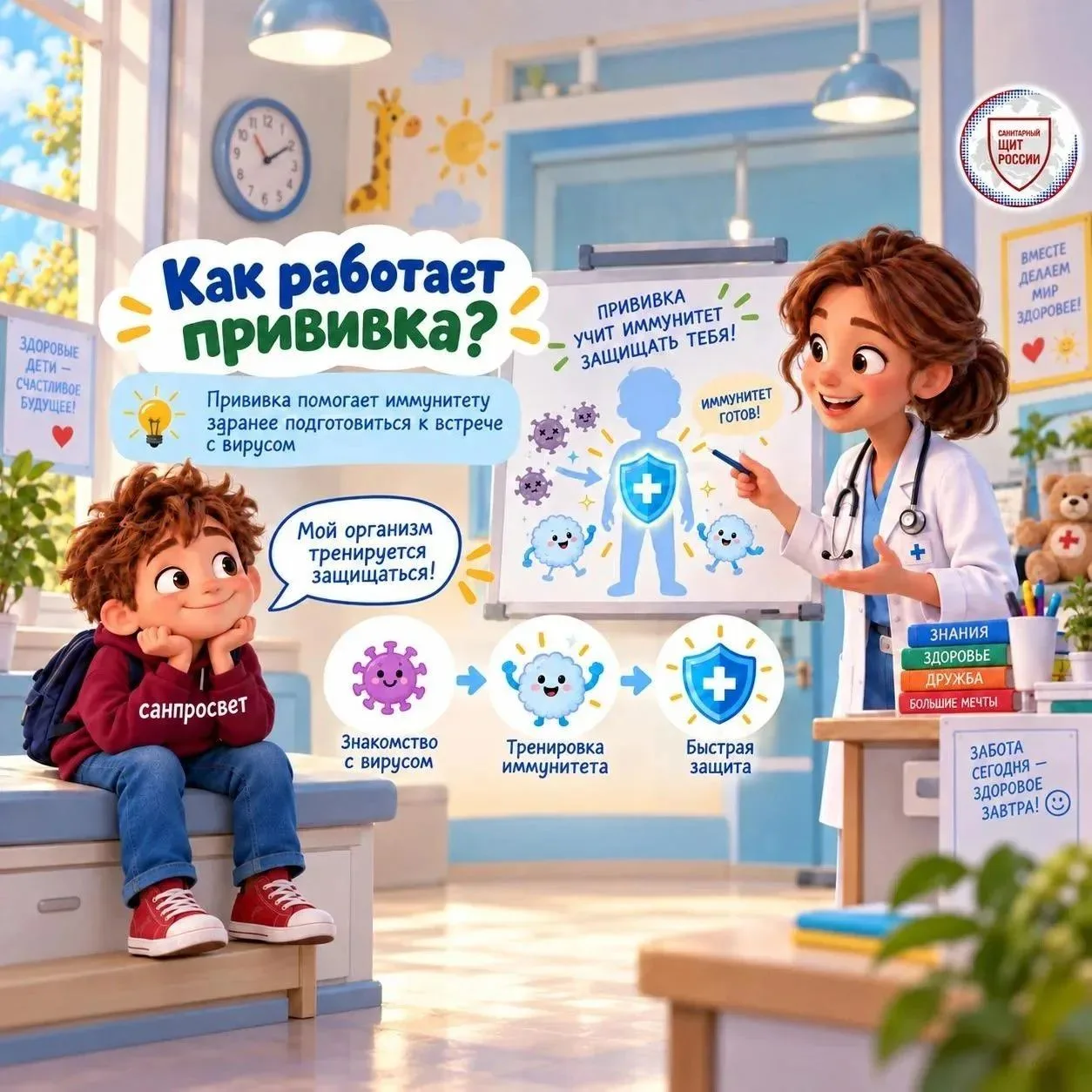 📢 Петя Лентяев и прививка от гриппа! 💉🦠