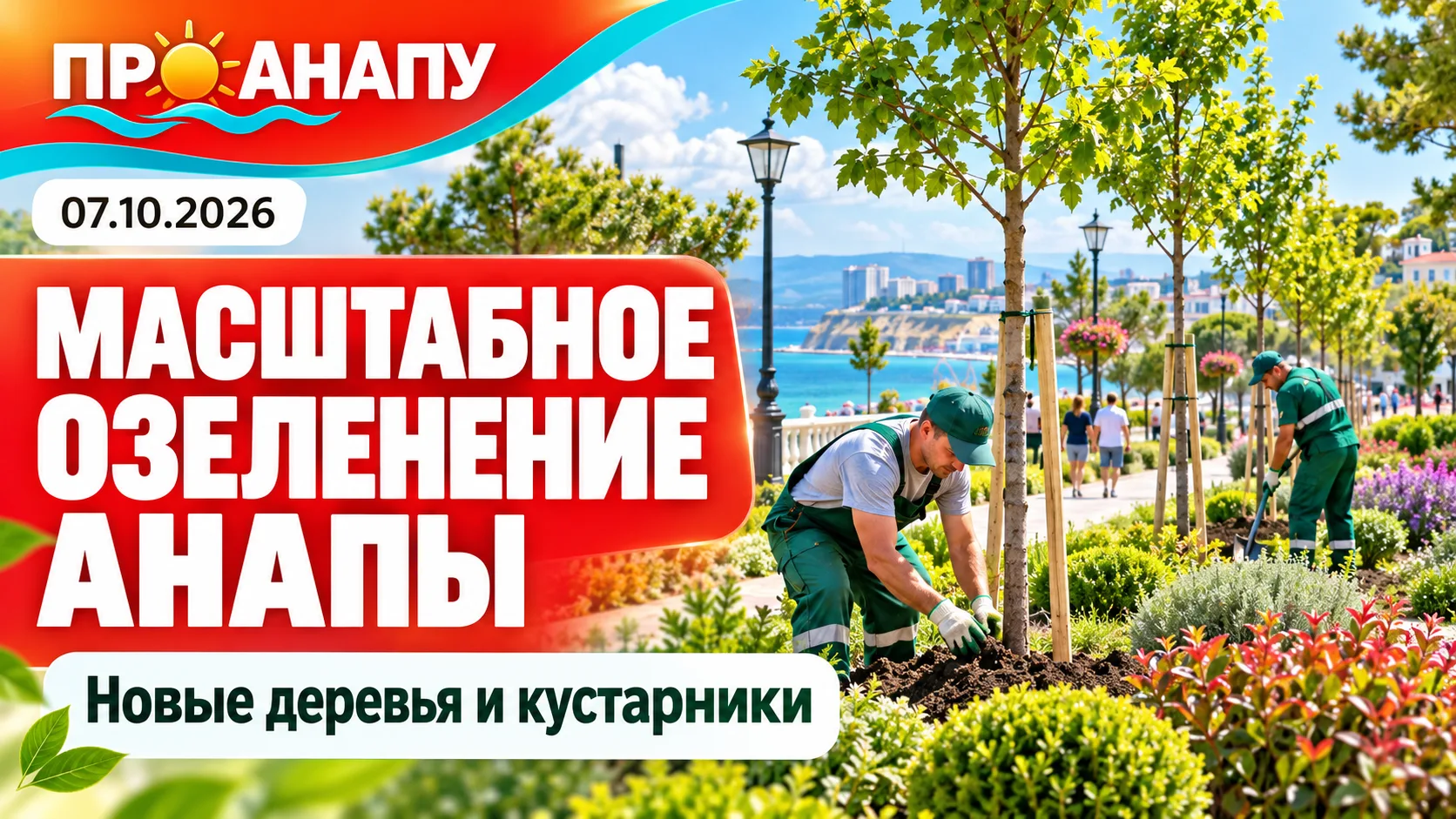 В Анапе запланировали масштабное озеленение: новые деревья и кустарники высадят в разны...