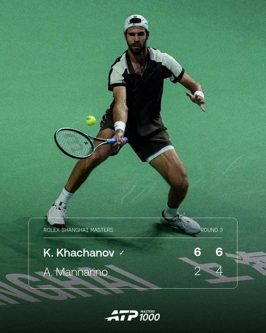 💙 Карен Хачанов вышел в четвертый круг "Мастерса" в Шанхае.