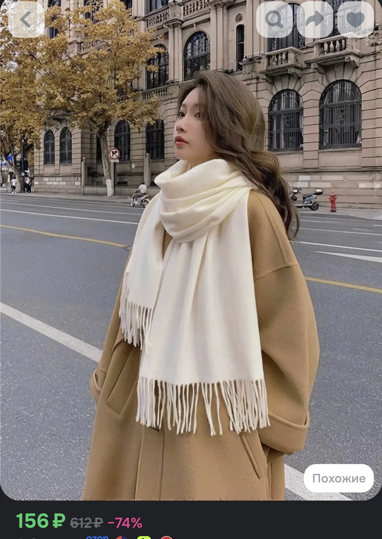 🧣 Мягкий базовый шарф с бахромой