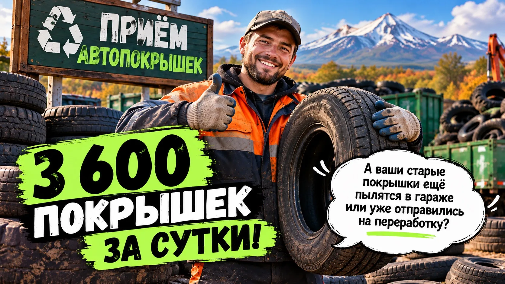 ♻️ 3 600 покрышек за сутки! Камчатцы взялись за старую резину