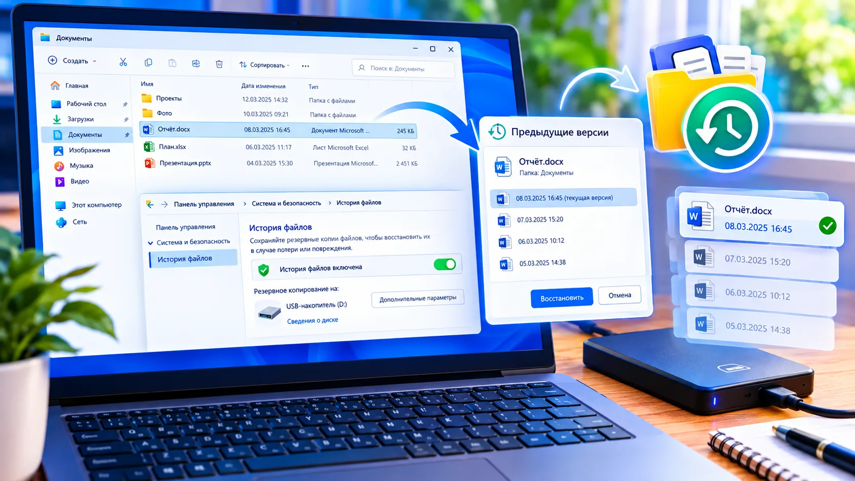 🗂️ ПЕРЕЗАПИСАЛИ ВАЖНЫЙ ФАЙЛ? ПРОВЕРЬТЕ, ЕСТЬ ЛИ ЕГО ПРЕДЫДУЩАЯ ВЕРСИЯ