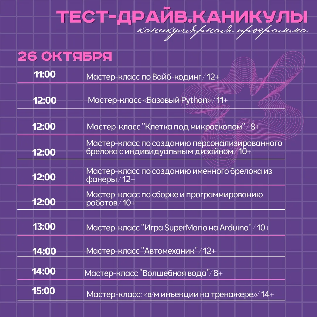 Тест-драйв. Каникулы. Каникулярная программа