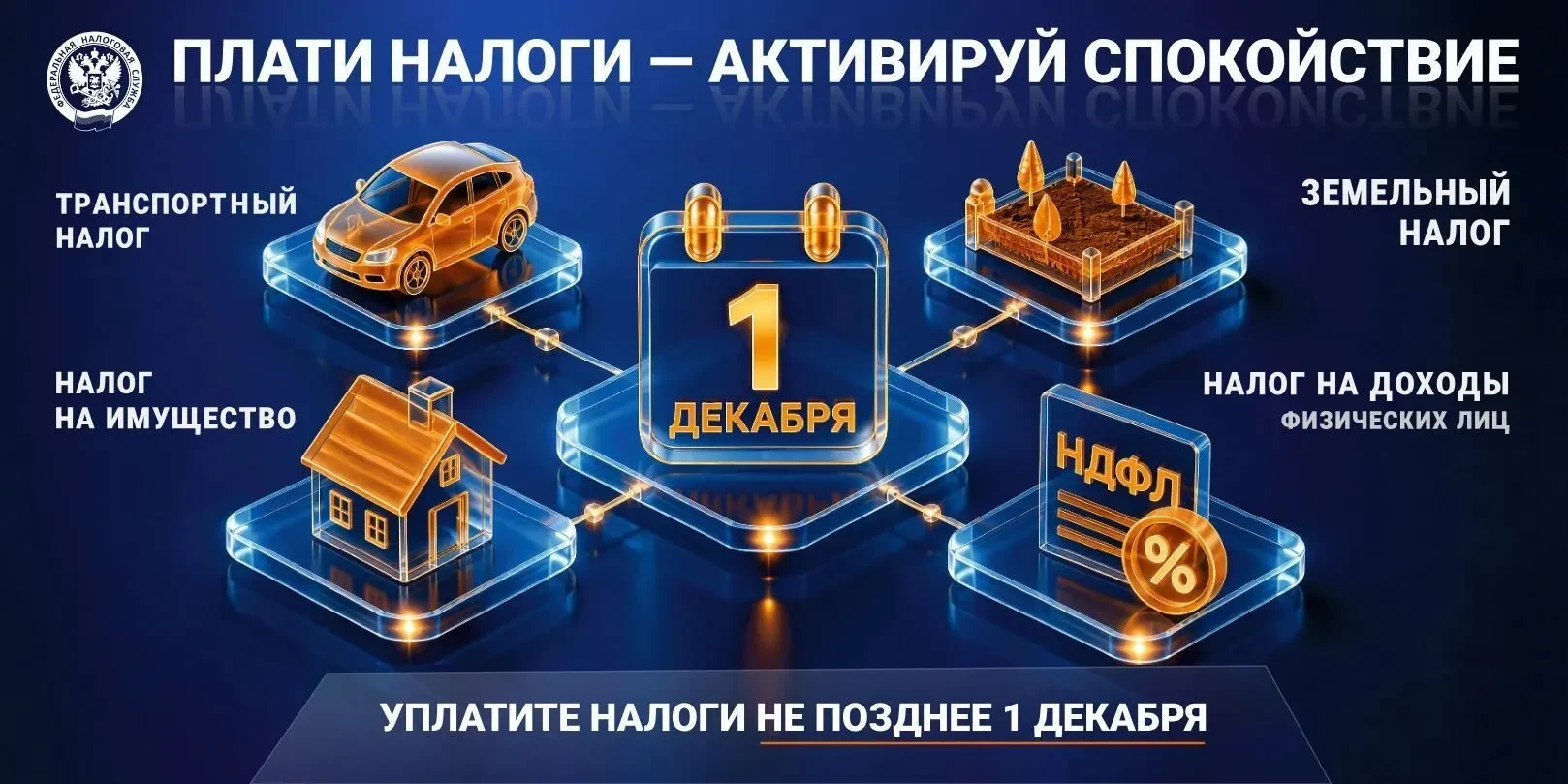 🔔 Жители Ростовской области! Уплатите имущественные налоги до 1 декабря 2026 года.