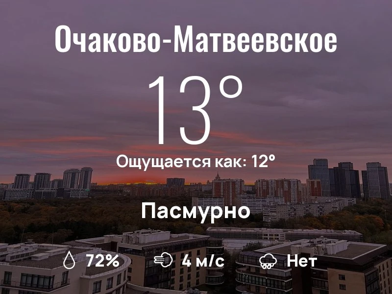 Что с погодой в Очаково-Матвеевском?