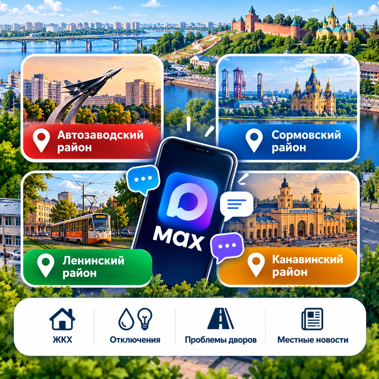 Районные чаты Нижнего Новгорода в MAX: