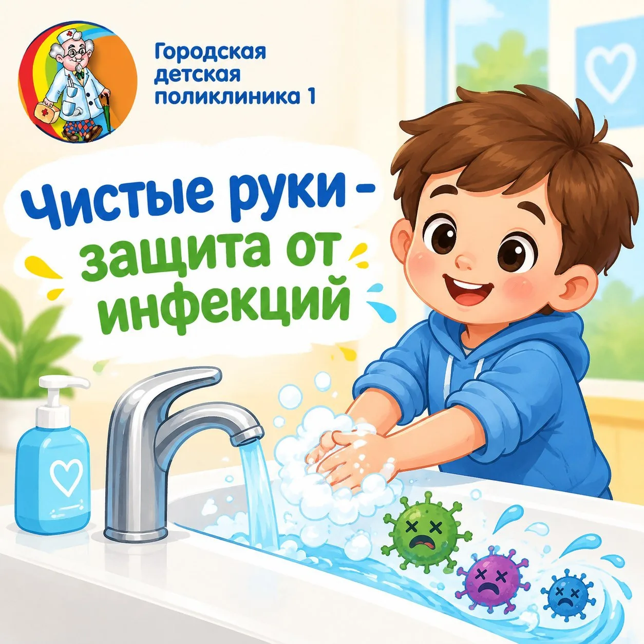 Мытьё рук - простая привычка, которая помогает снизить риск распространения многих инфе...