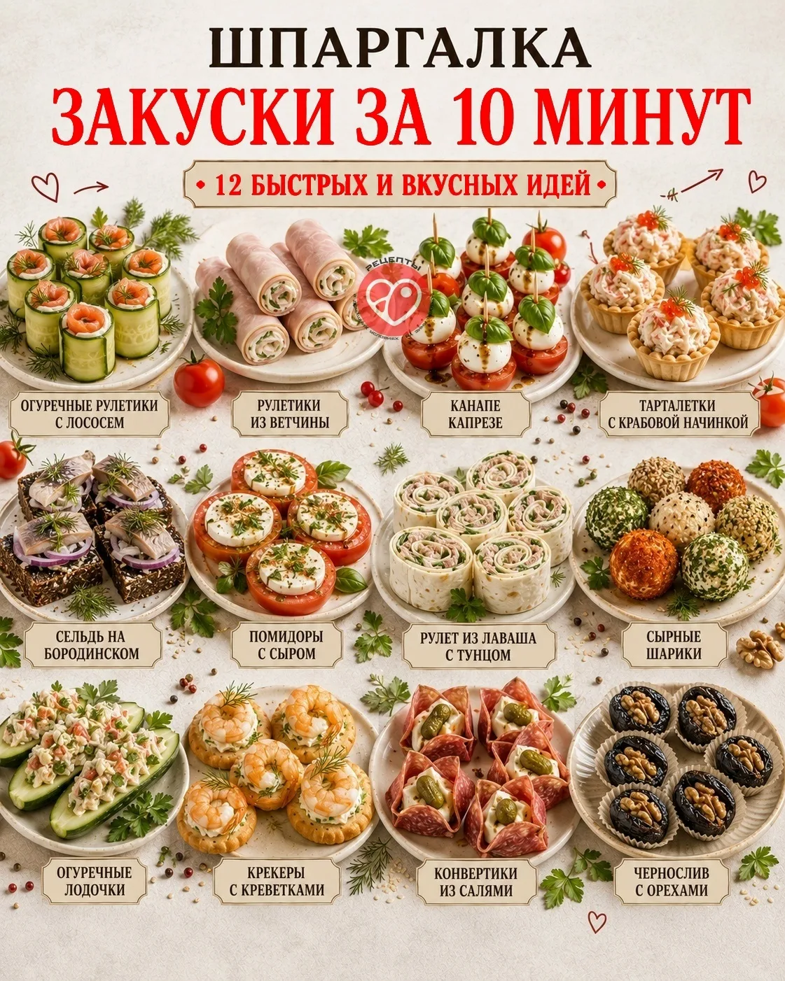 Собрала 12 быстрых идей для случая, когда гости уже почти на пороге, а на столе пока то...