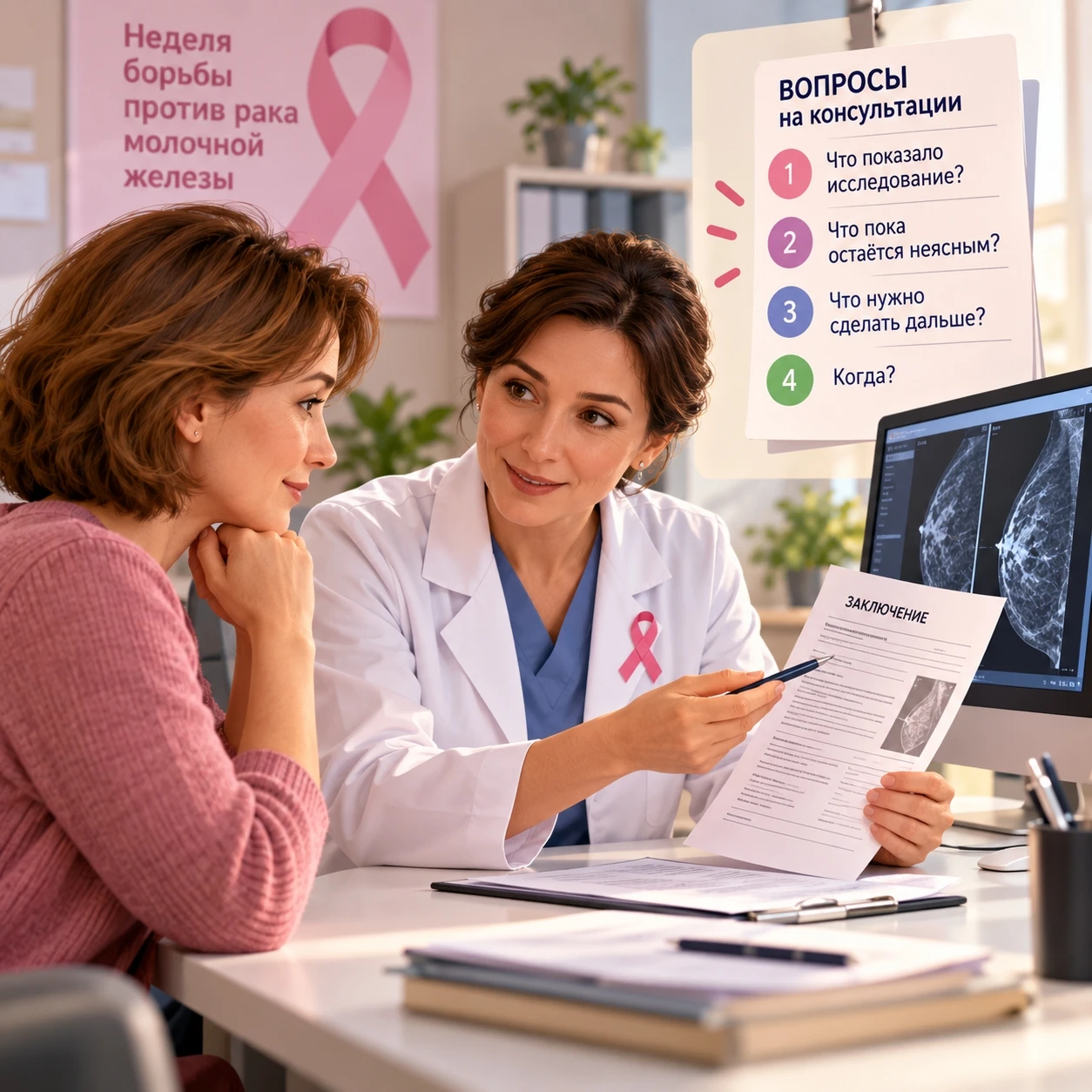 👩‍⚕️ Результат обследования груди: какой следующий шаг?