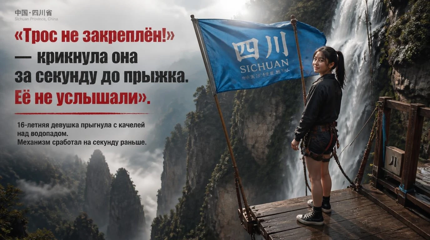 «Трос не закреплён!» — крикнула она за секунду до прыжка. Её не услышали