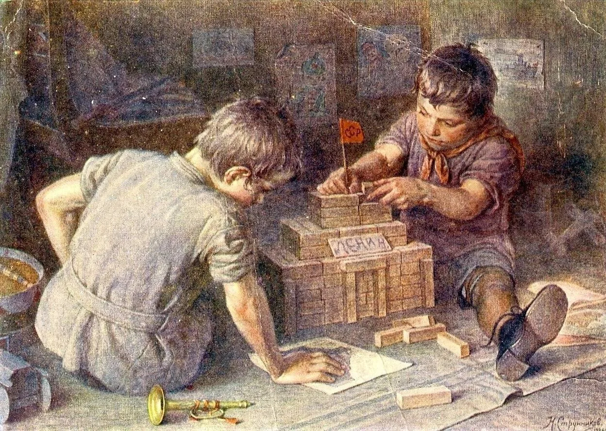 🎨 "Октябрята за постройкой Мавзолея", 1925 год