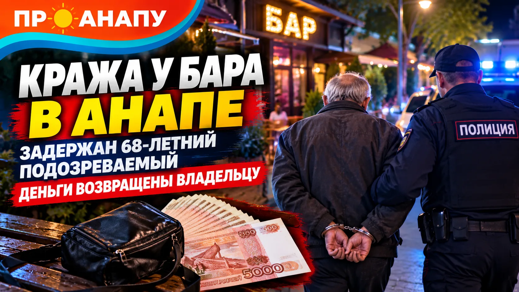 В Анапе у посетителя бара украли 50 тысяч рублей