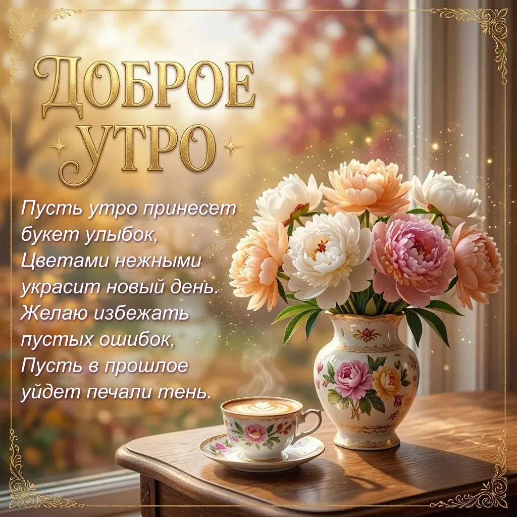 Пусть чашка кофе взбодрит, а этот день сложится идеально и принесет удачу во всём.